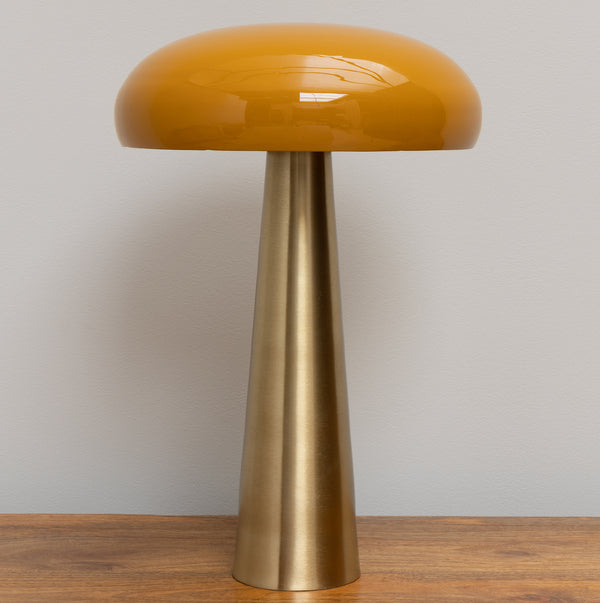 Brass and yellow Mushroom Lamp