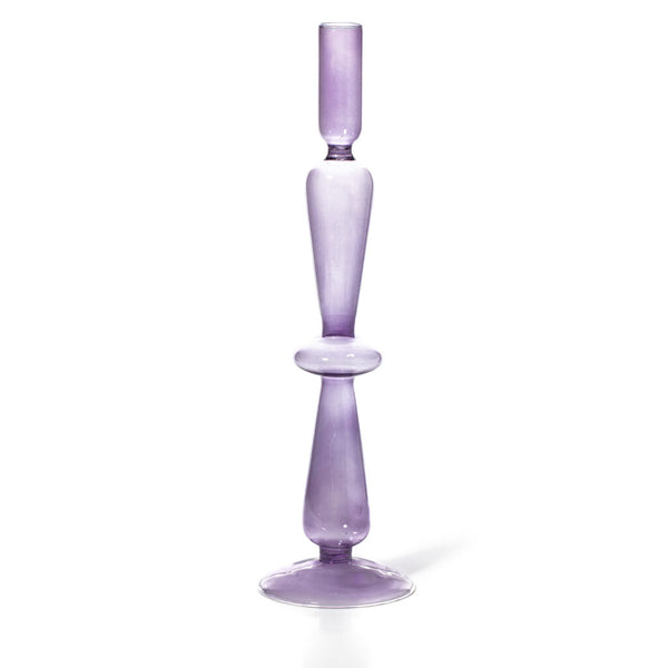 Lilac glass candlestick by Maegen