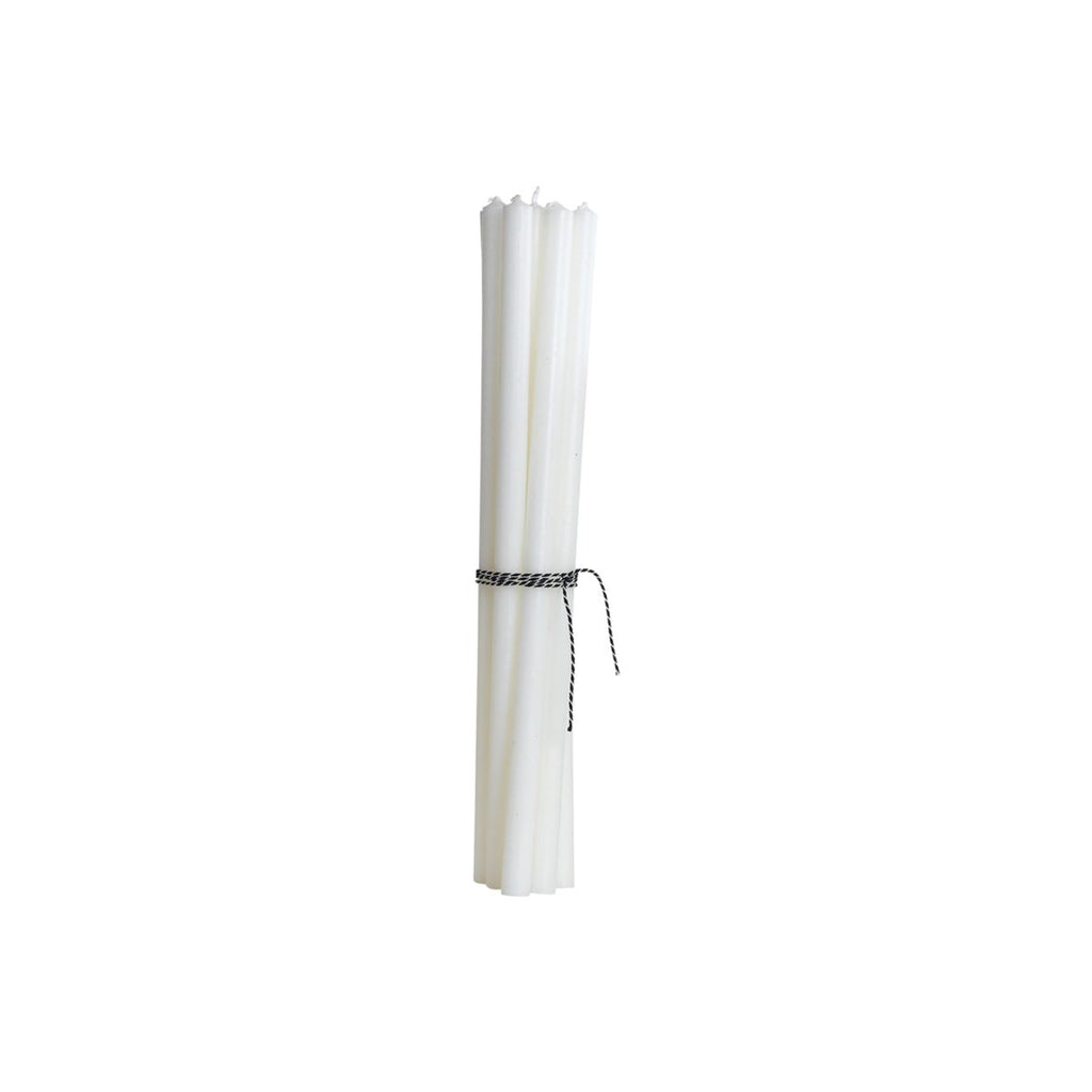 tall white thin candles set of 10 