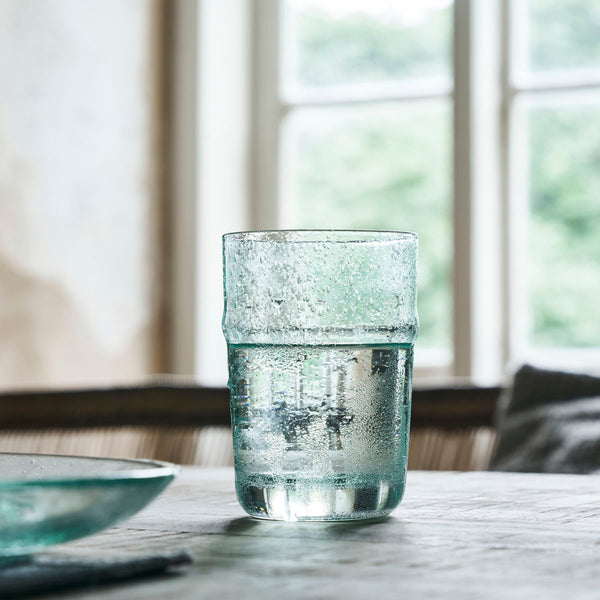 rain aqua water glass by House Doctor