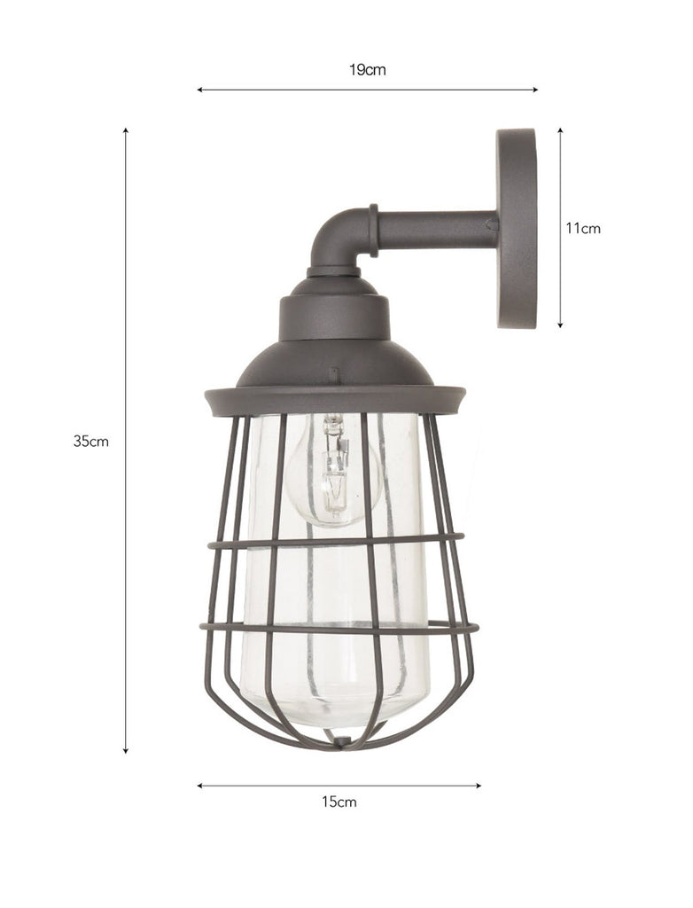 Finsbury wall light in charcoal 