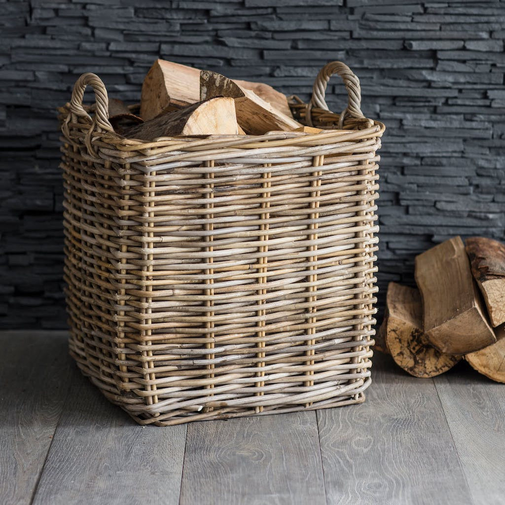square rattan basket by Garden Trading 