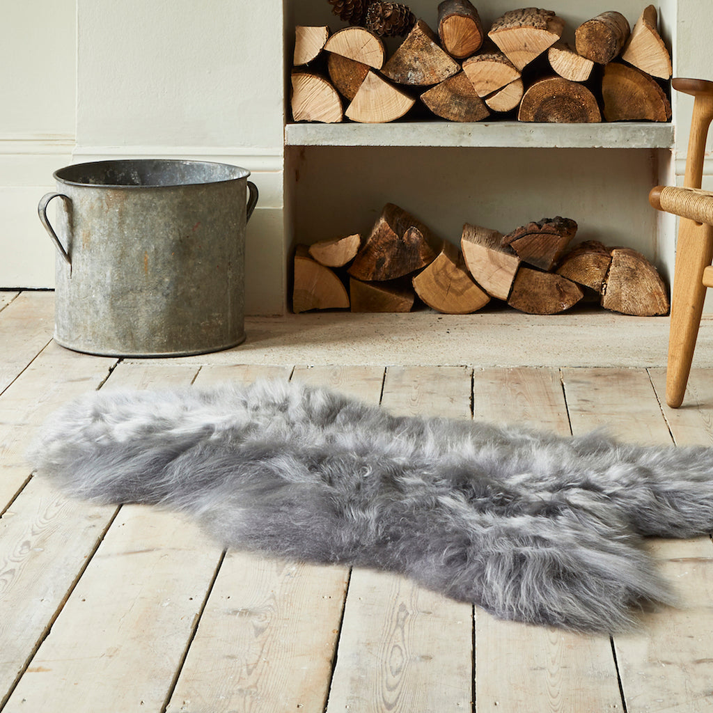 Grey Icelandic sheepskin rug 