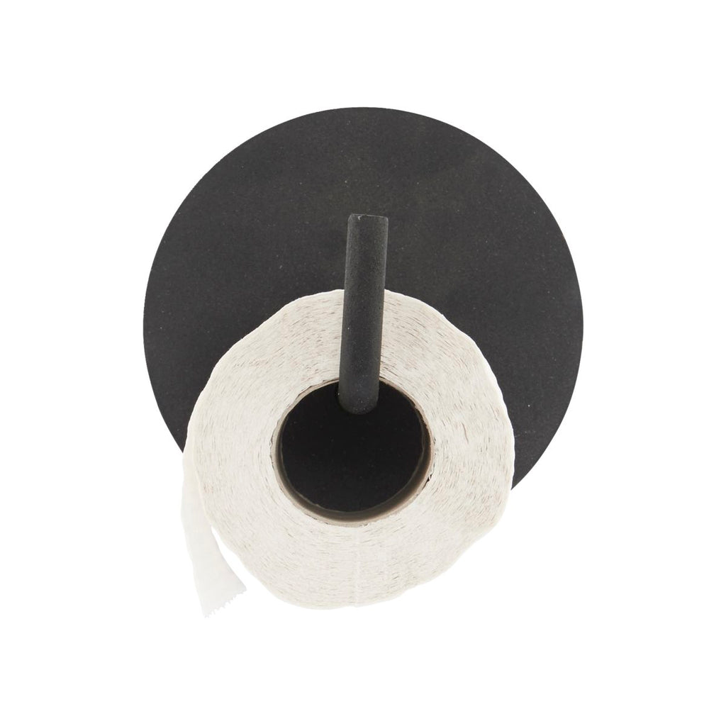 black toilet roll holder