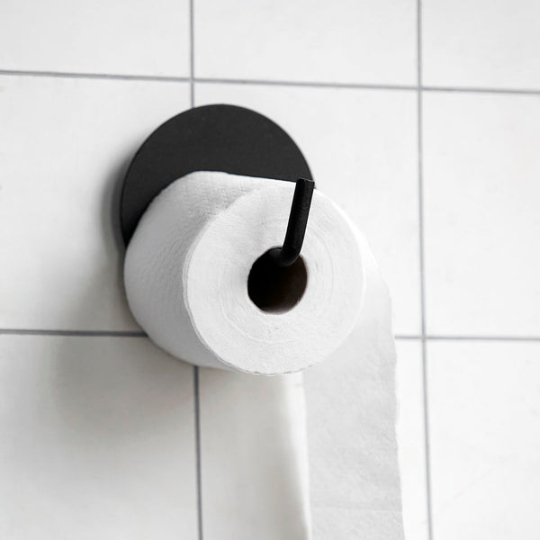 black toilet roll holder