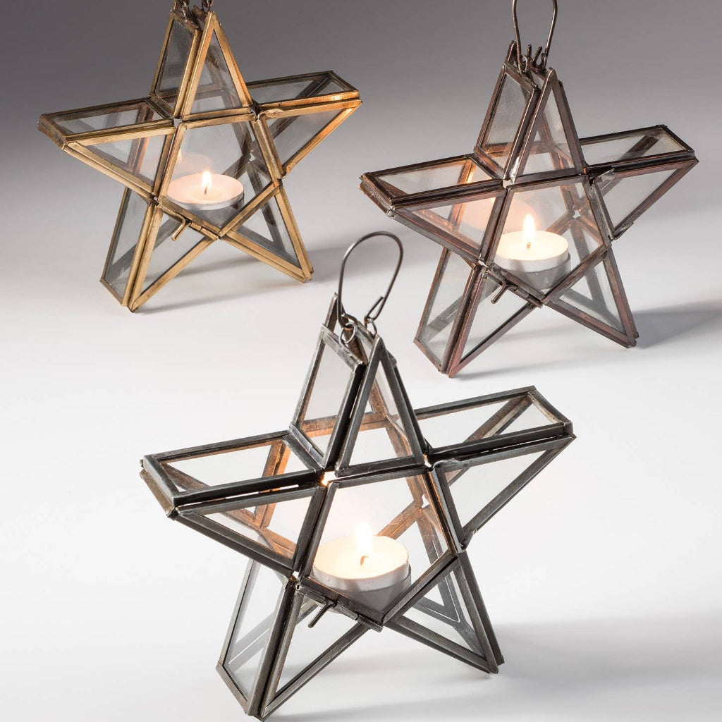 glass star shaped lanterns 