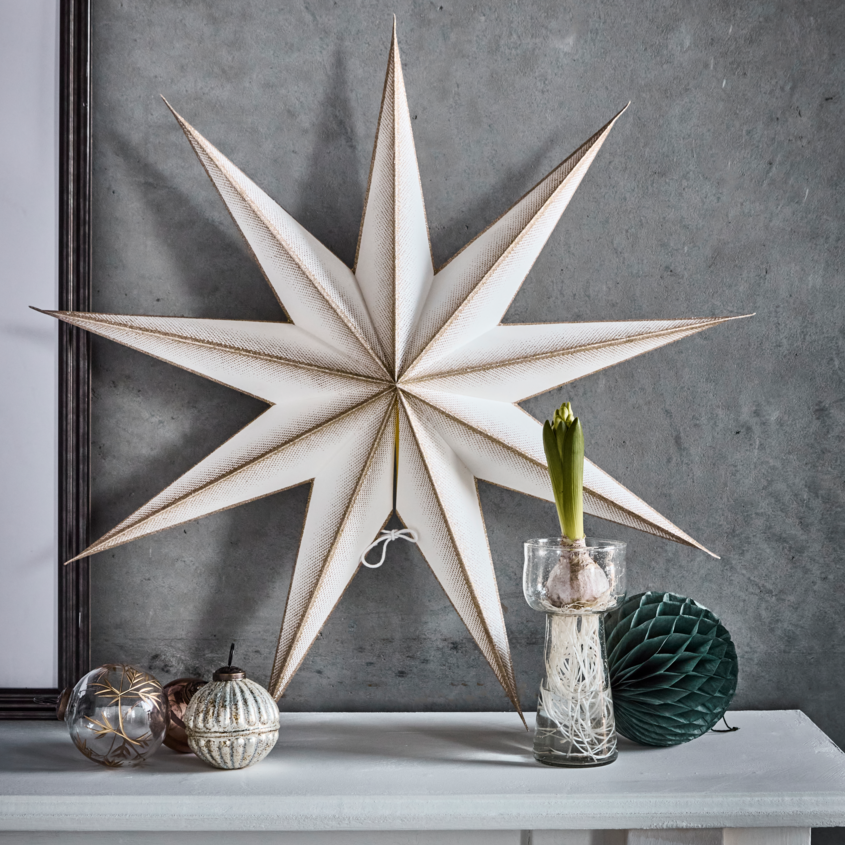 white and gold large paper star 
