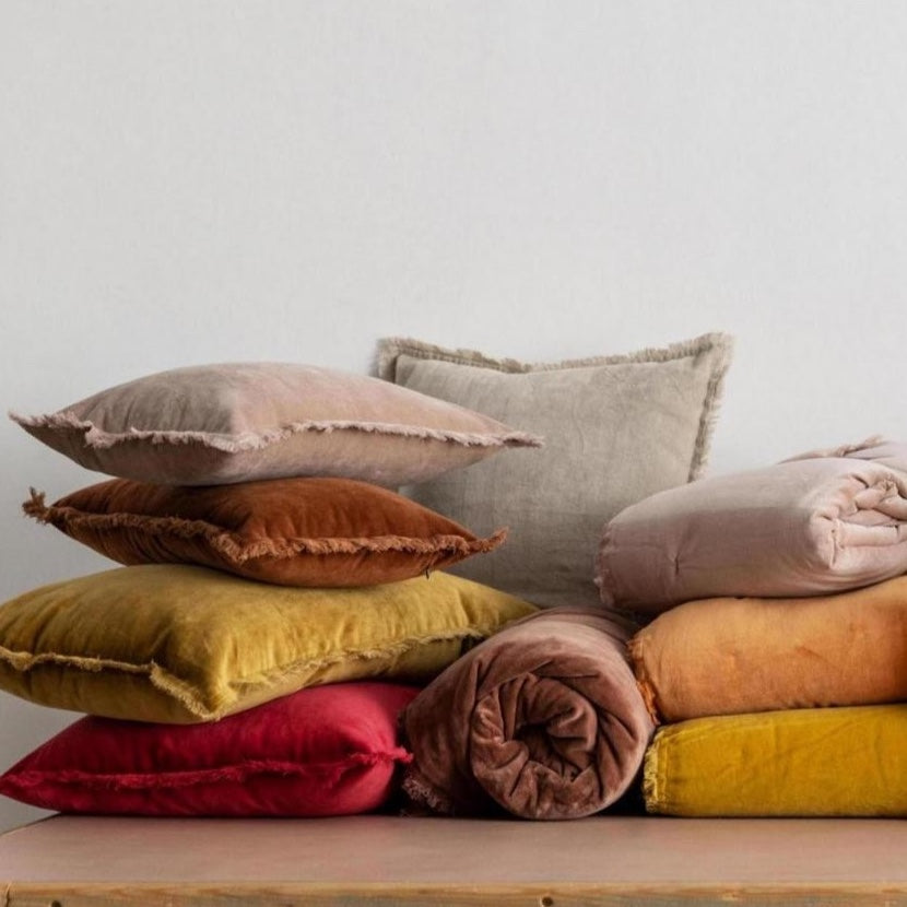 VELVET CUSHIONS AND THROWS