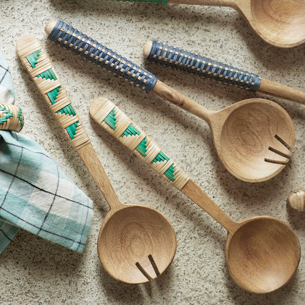 wooden salad servers by madam stoltz