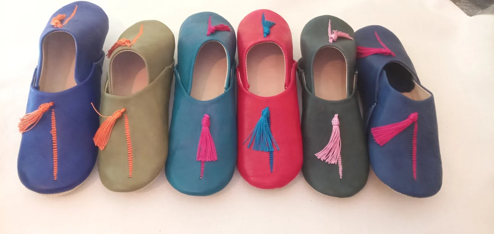 Babouche Moroccan slippers in assorted colours