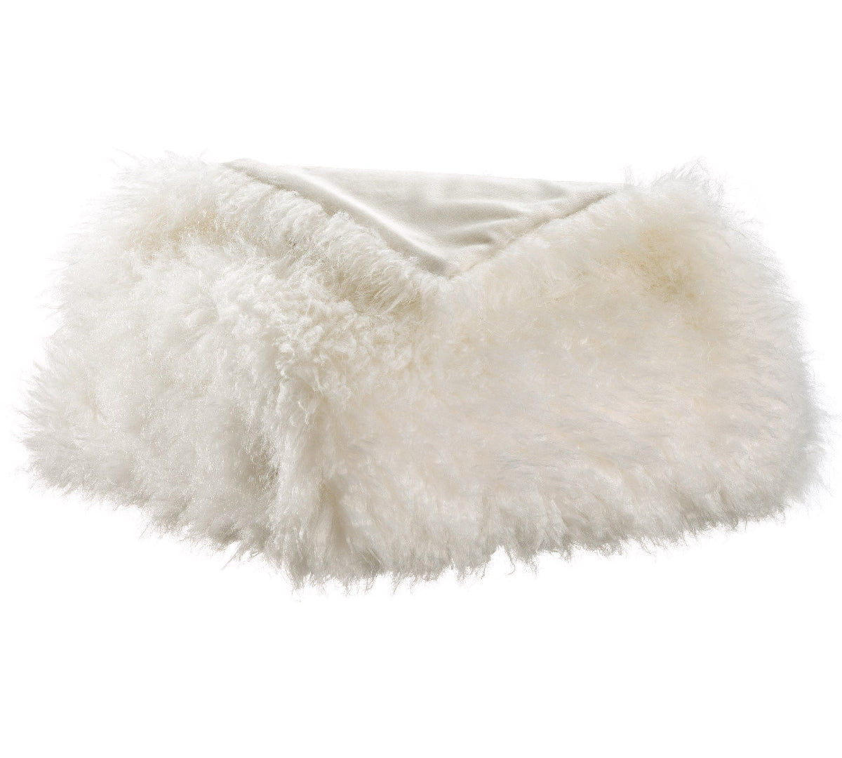 White fluffy blanket on a white background
