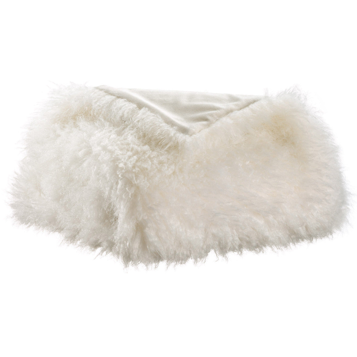 White fluffy blanket on a white background