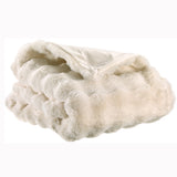 Luxurious faux fur white throw with fringed edges by Vivaraise