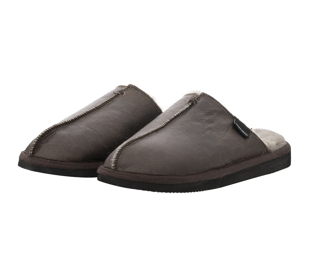 Shepherd Karla Sheepskin Slippers in Oiled Antique
