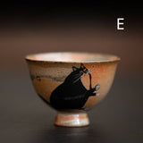 Gohobi Handmade Black Ink Hand-painted Cat