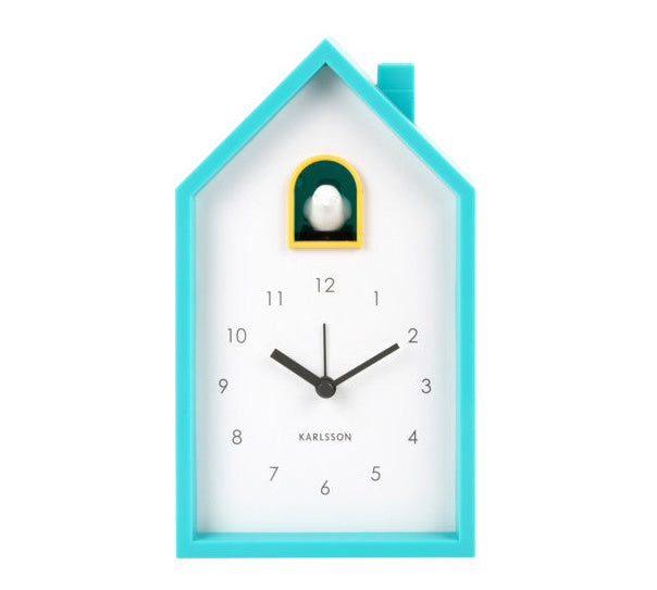 Modern Cuckoo Clock in Turquoise by Karlsson