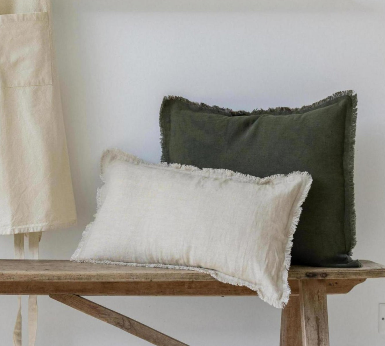 Olive Green Linen Cushion Laly