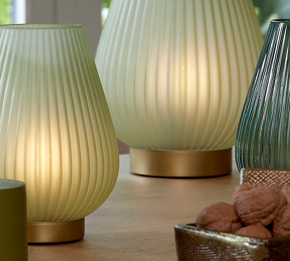 Portable Green Glass Lamp Tajera