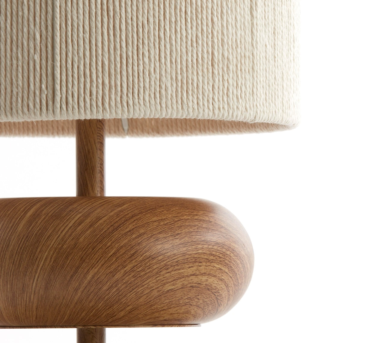 Wood Table Lamp with jute shade 