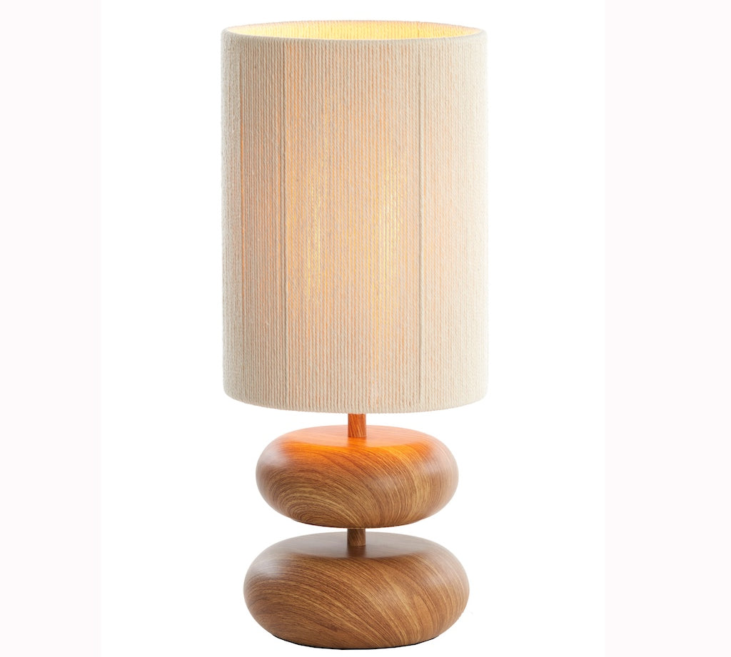 Wood Table Lamp with jute shade 