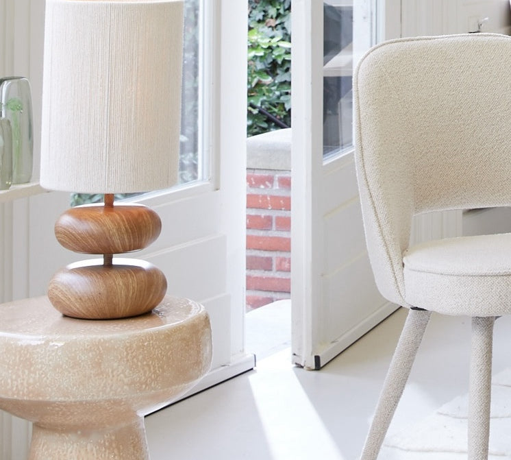 Wood Table Lamp with jute shade 