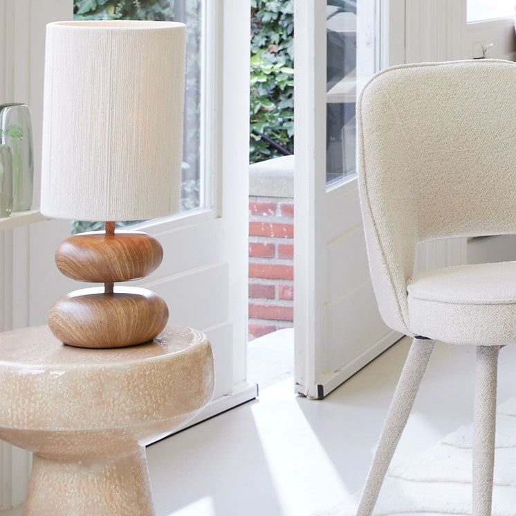 Wood Table Lamp with jute shade 