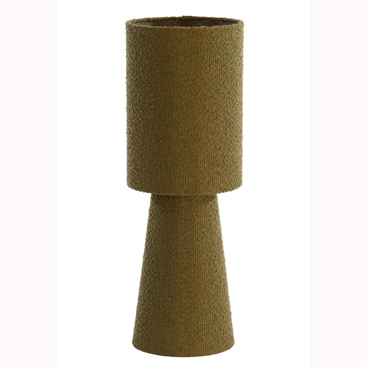 Boucle Fabric Lamp in Olive Green