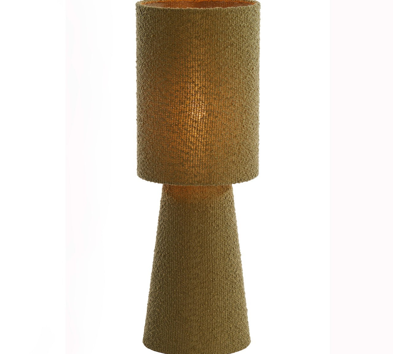 Boucle Fabric Lamp in Olive Green