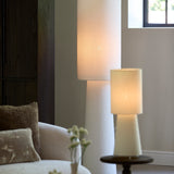 cream floor lamp in fabric