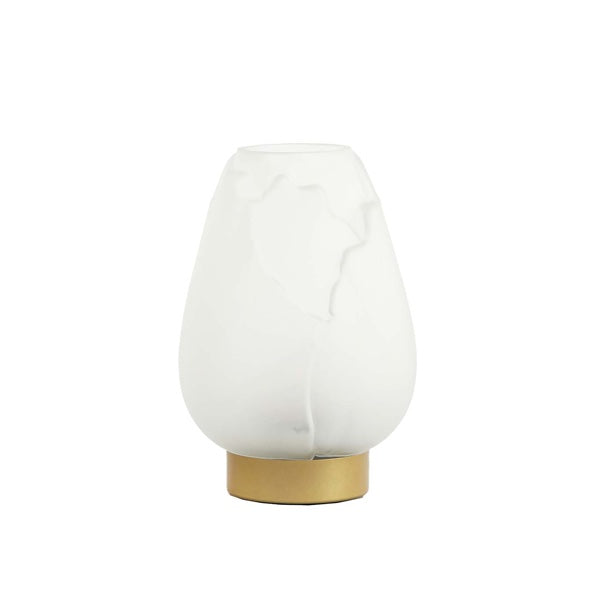 Portable Table Lamp Ginny in White Glass