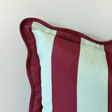 Outdoor Burgundy & Mint Scalloped Edge Cushion