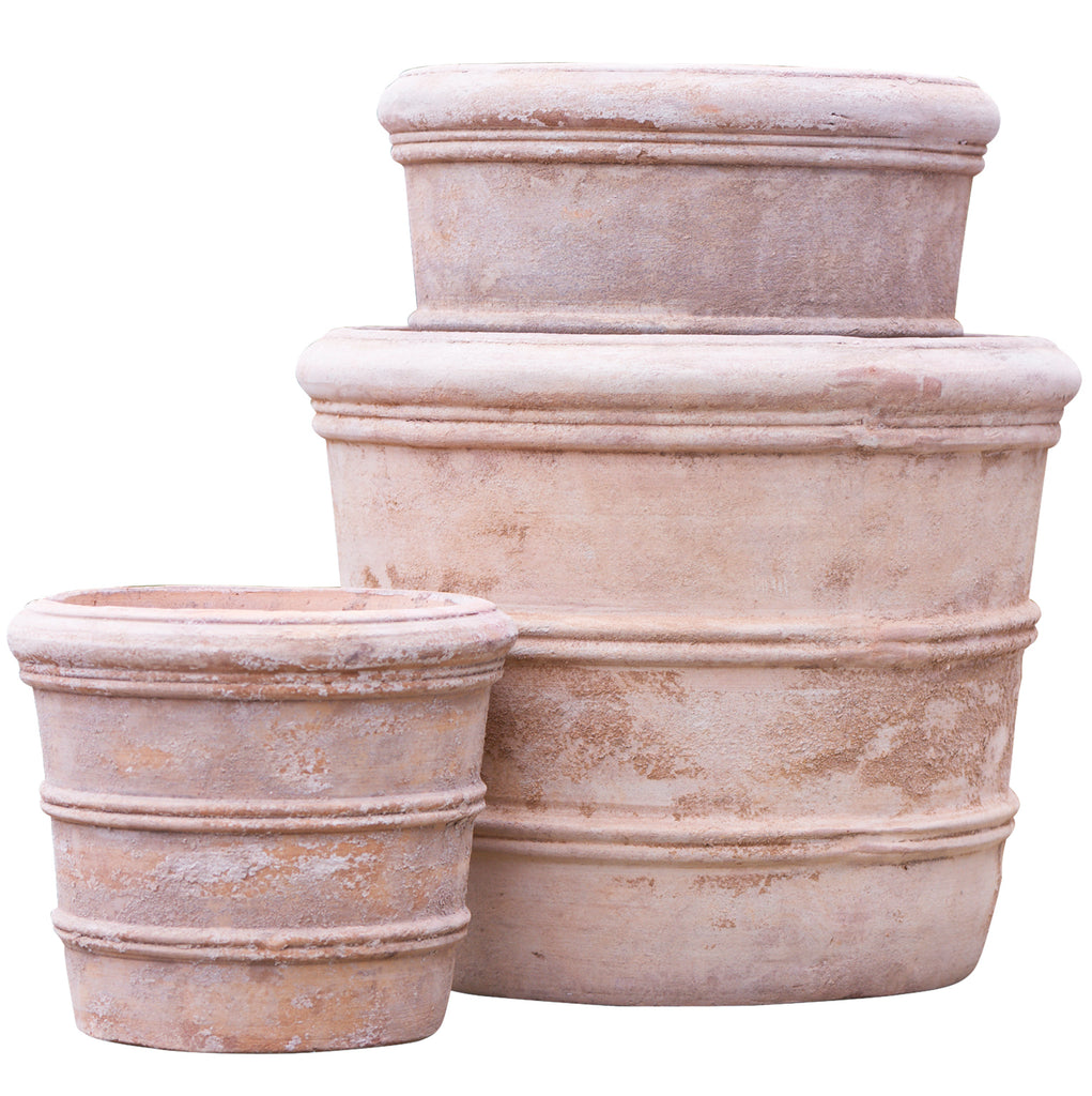 terracotta plant pots in three sizes
