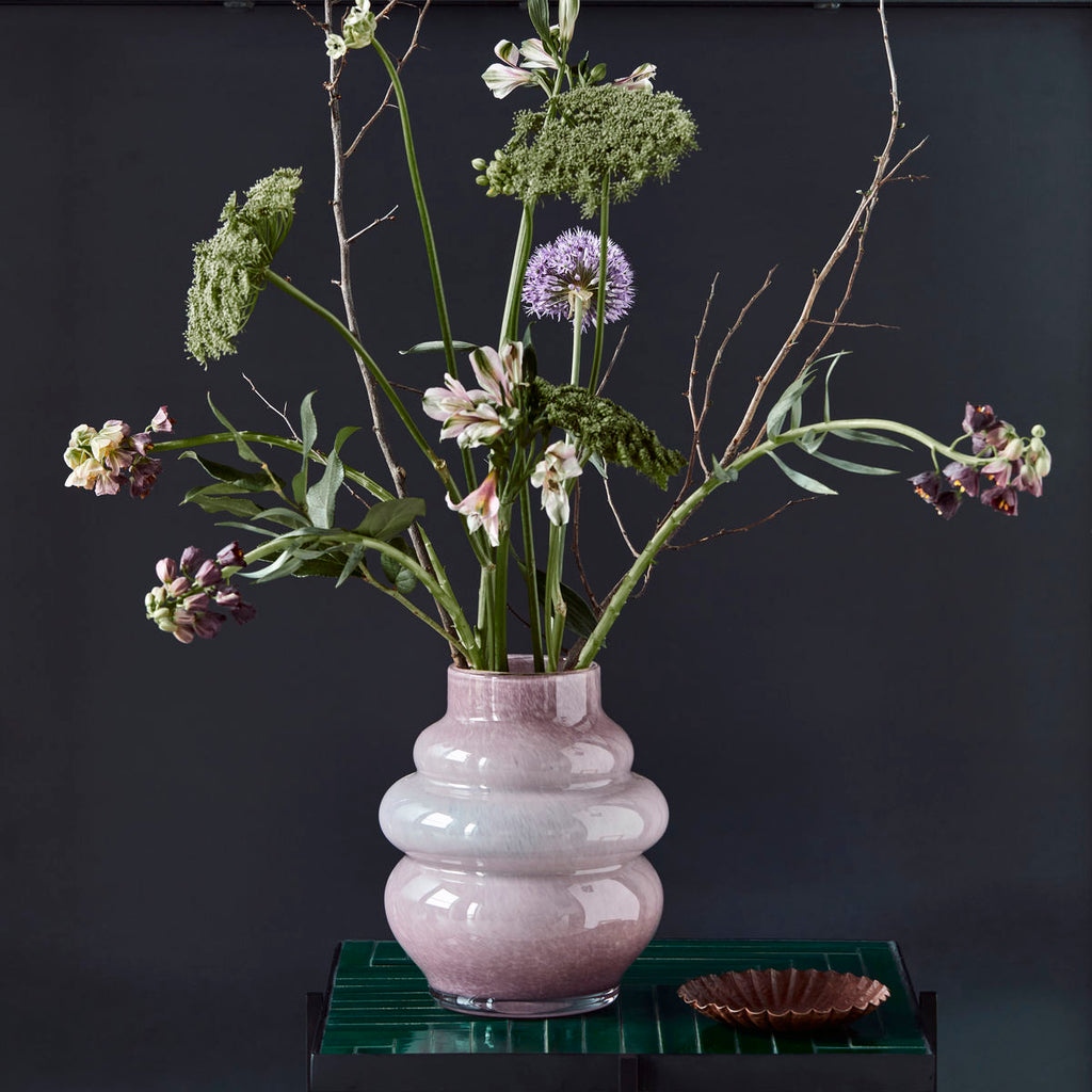 Pink glass vase by House Doctor 