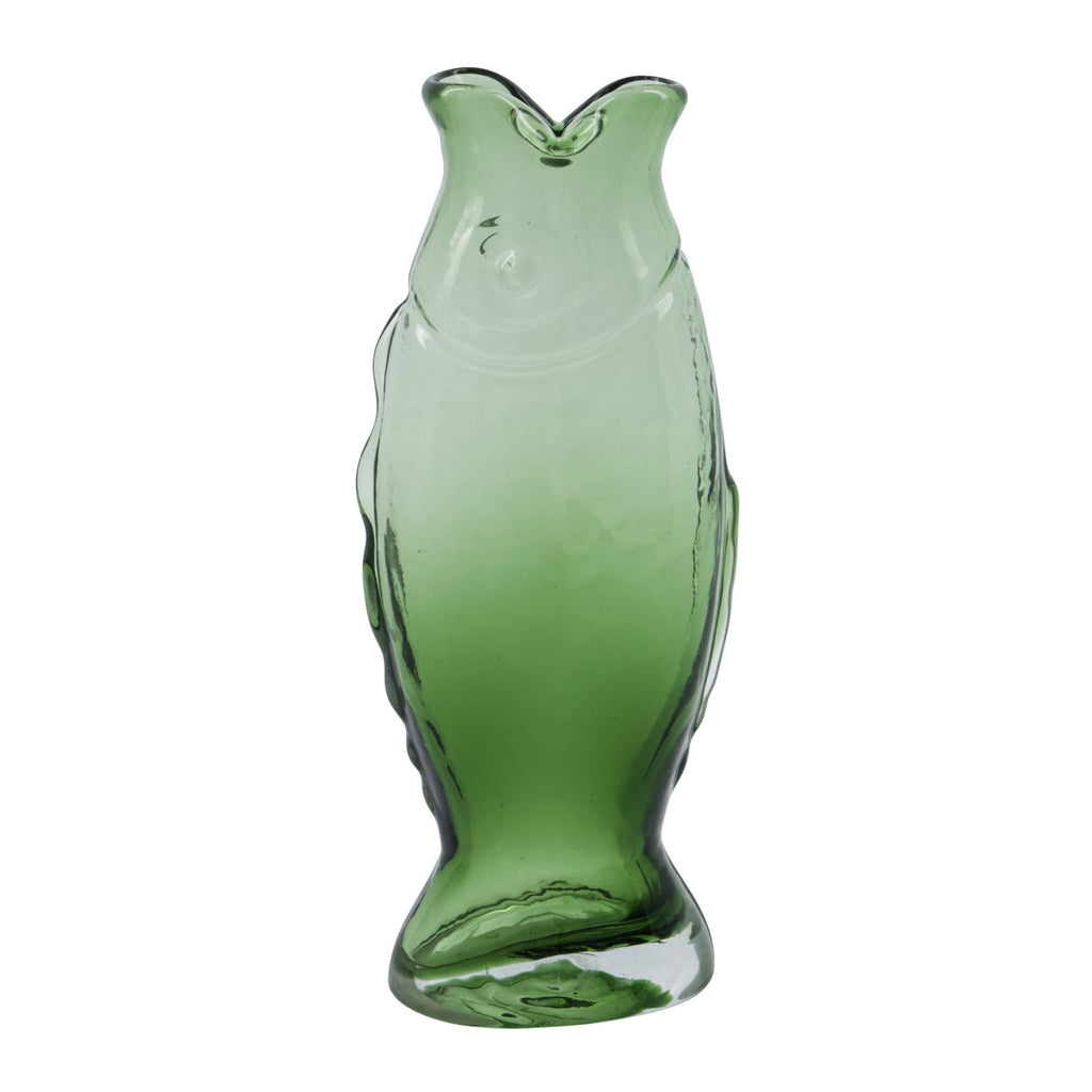 Fish shaped green glass vase by House Doctor