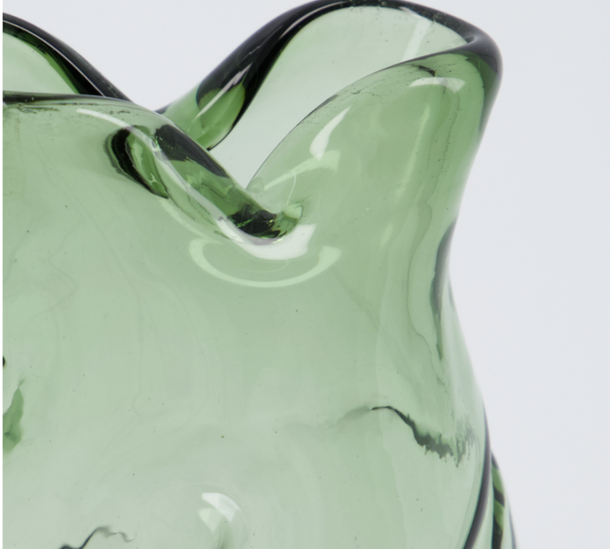 Fish shaped green glass vase by House Doctor