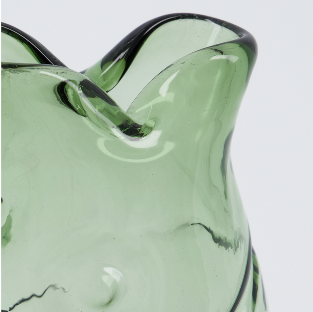 Fish shaped green glass vase by House Doctor