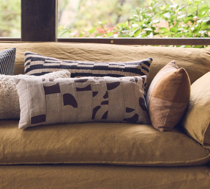 Natural Patchwork Cushion by HKLIVING