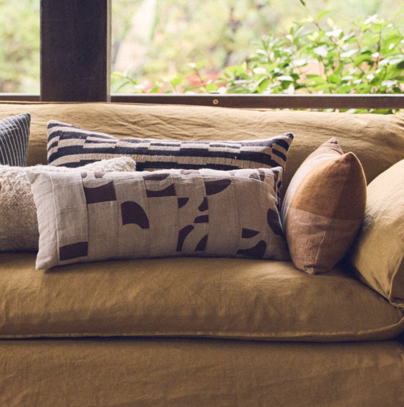 Natural Patchwork Cushion by HKLIVING