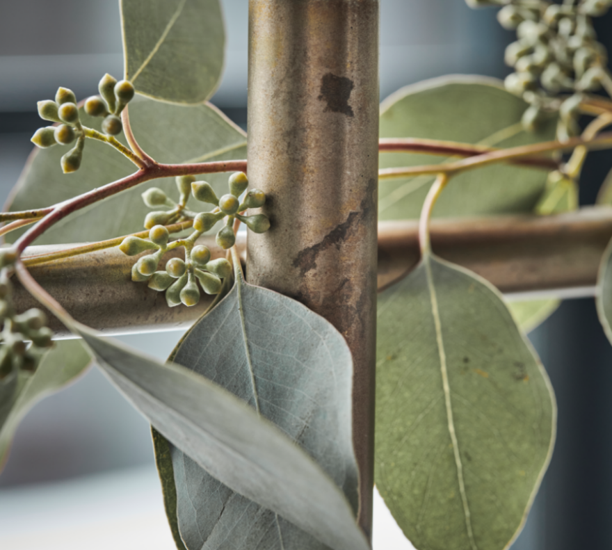 Hanging Candle Holder in a brass finish