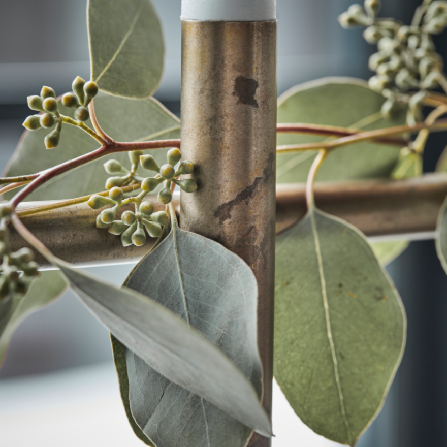 Hanging Candle Holder in a brass finish