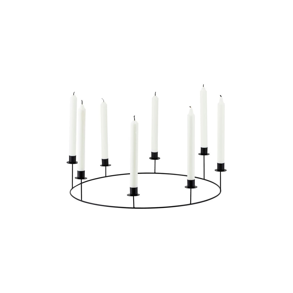 Large Modern black metal candle stand Ring by House Doctor 