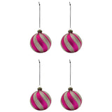Pink and Silver Swirl Christmas Bauble by House Doctor