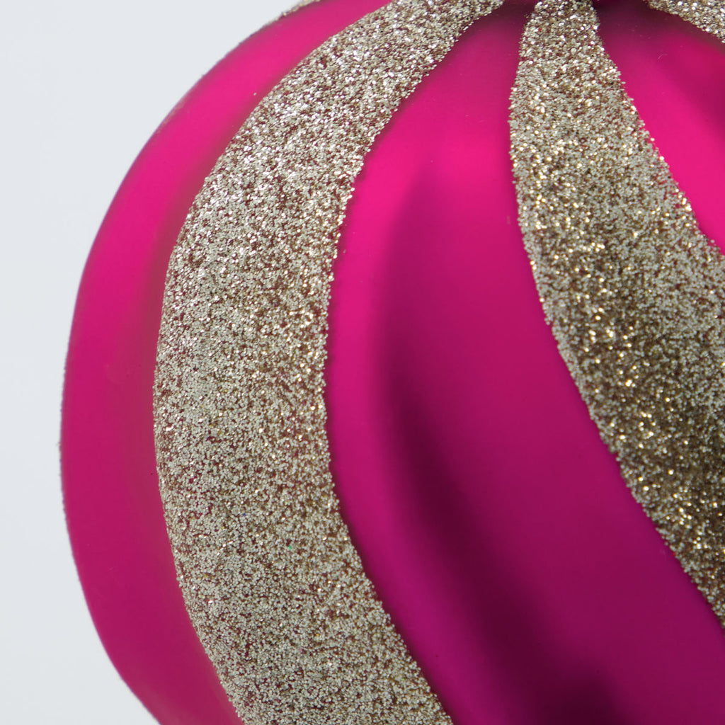 Pink and Silver Swirl Christmas Bauble by House Doctor