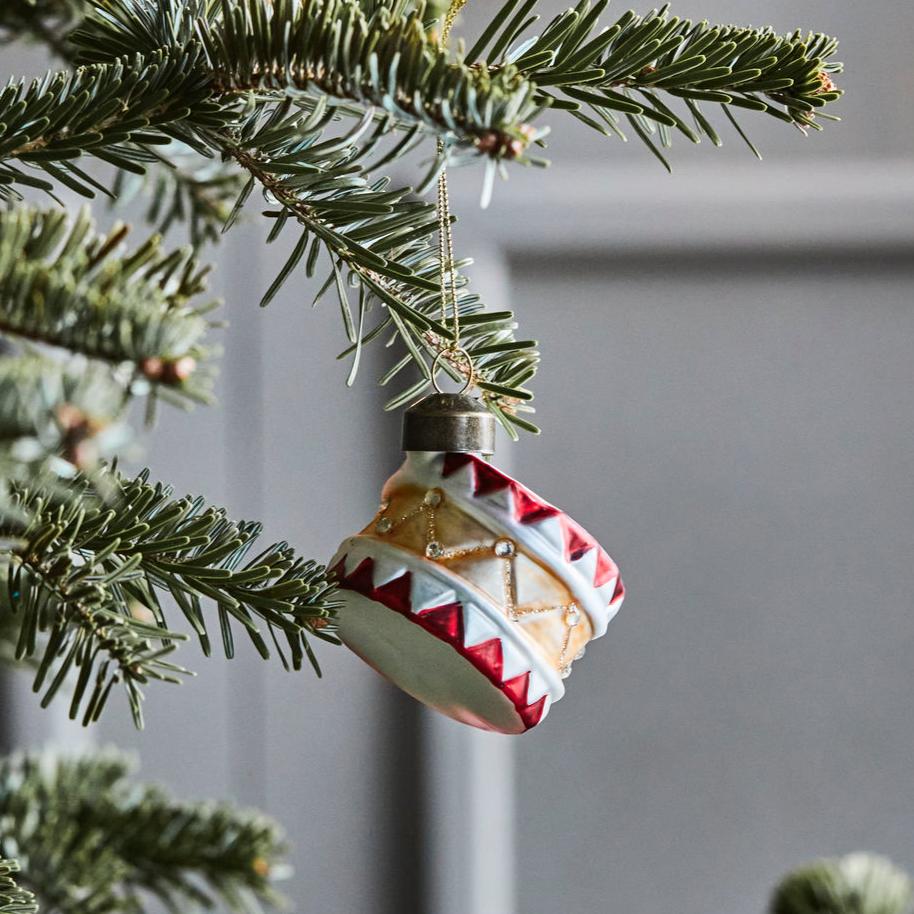 Christmas Tree Ornament Drum Set of Four