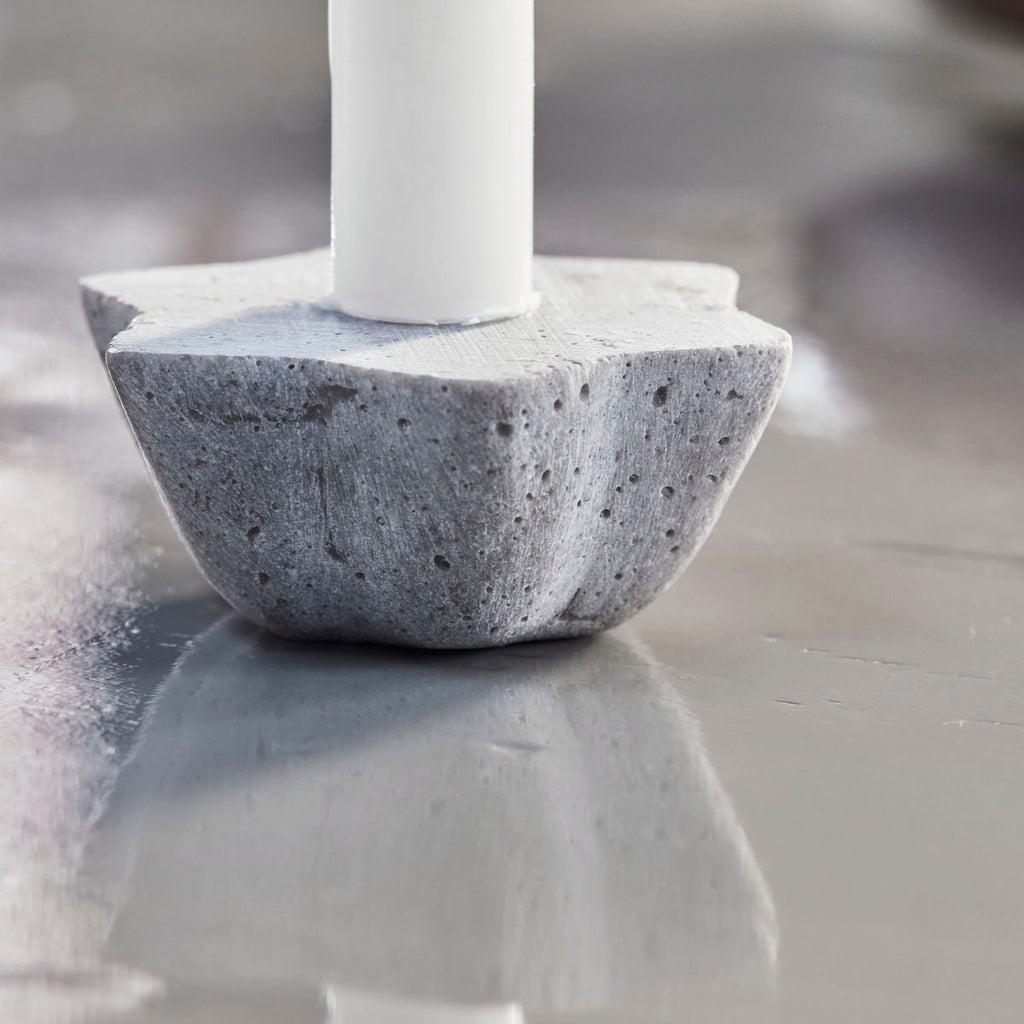 grey cement candle holder 