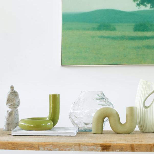 Green twisted vase by HKliving