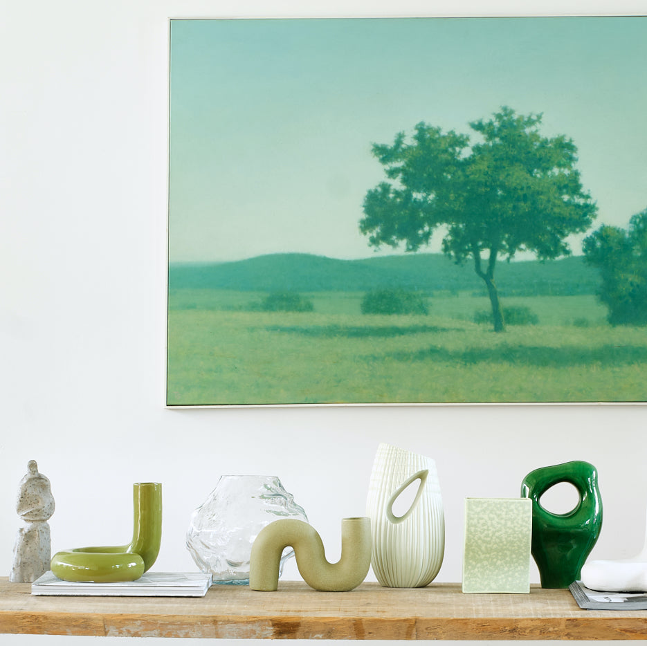 Green twisted vase by HKliving