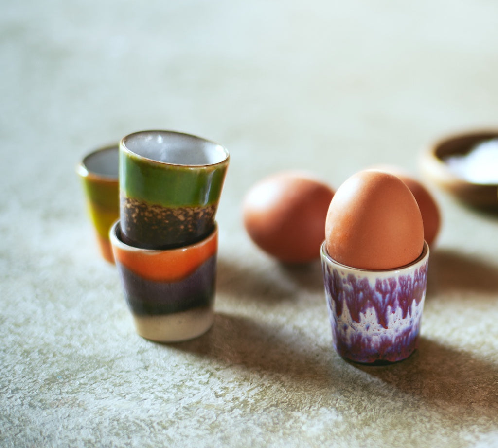 70's Ceramic Egg Cups by HKLIVING