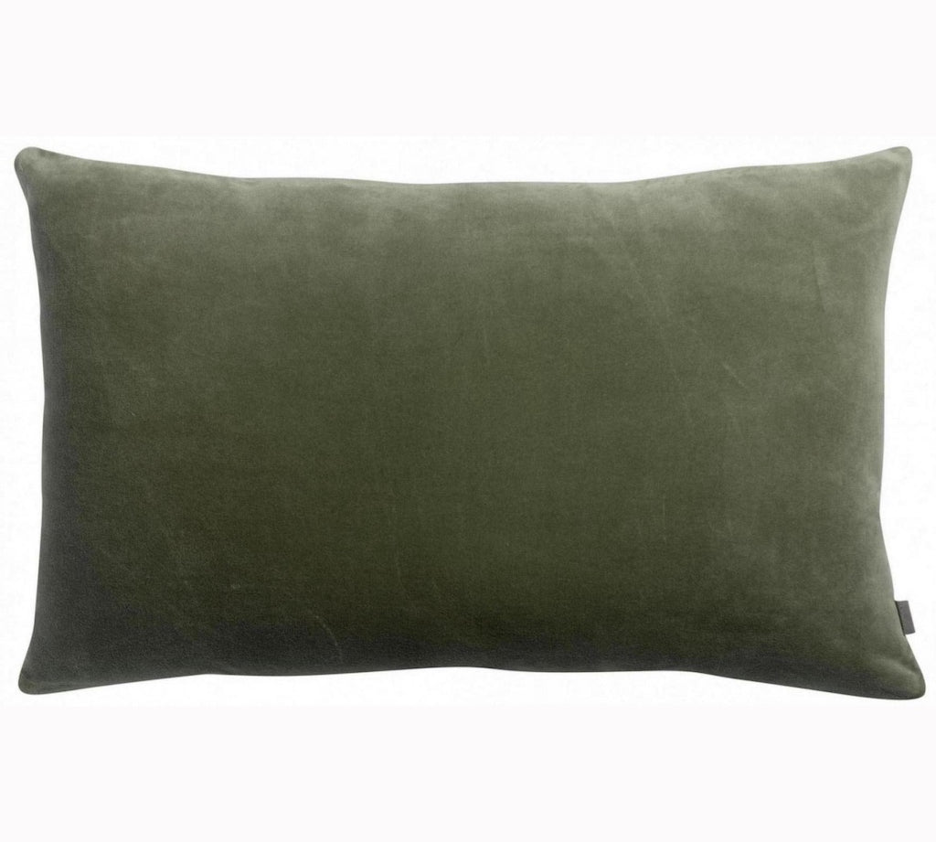 olive green velvet cushion