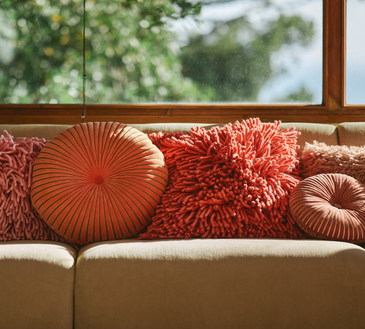 Fluffy Red Cushion by HKliving